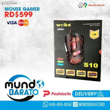 Mouse gamer gaming usb luz rgb