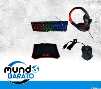 Kit de gamer juego combo teclado  mouse  audifonos  mouse pad