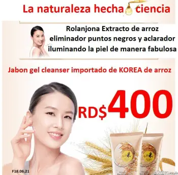 Jabon de arroz importado de korea para eliminar manchas