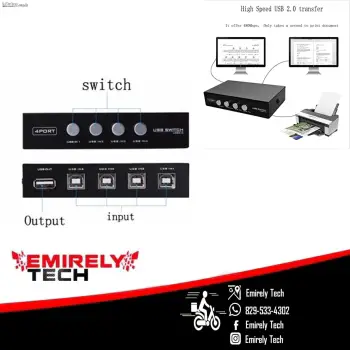 Interruptor de uso compartido manual usb 2.0 de 4 puertos