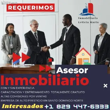 Buscamos vendedores inmobiliarios que residan en santo domingo norte