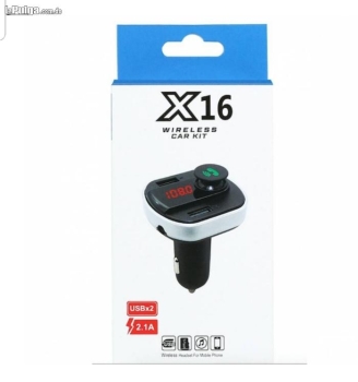 Adaptador bluetooth vía fm - x16 reproduce música por la radio fm