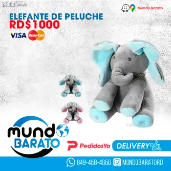 Elefante animado de peluche interactivo canta y mueve juguete regalo