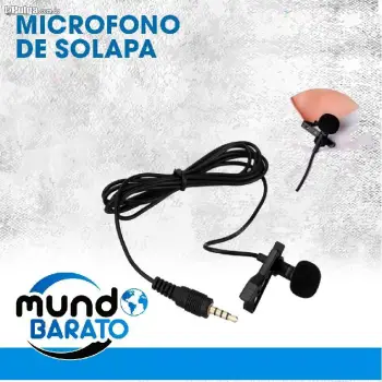 Microfono solapa profesional 3.5 mm lavalier clip celular