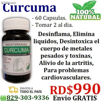 Cúrcuma en cápsulas polvo aceite pura orgánica original