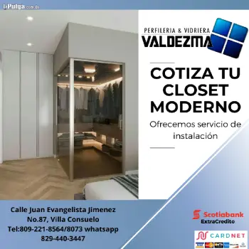 Closet moderno en cristal