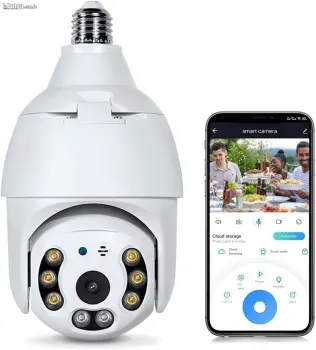 Camara de seguridad wifi 2k 4.0mp ptz tipo bombilla audio bi