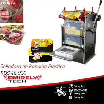 Selladora empacadora empaquetadora de bandeja plastica para alimentos