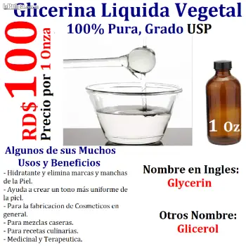 Glycerina glycerin glicerina glicerol vegetal puro pura venta al detal