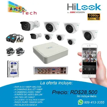 Oferta 8 cámara de seguridad 1080p instalación