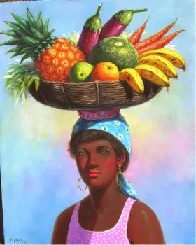 Pintor dominicano cuadro costumbrista obra de arte e.vidal