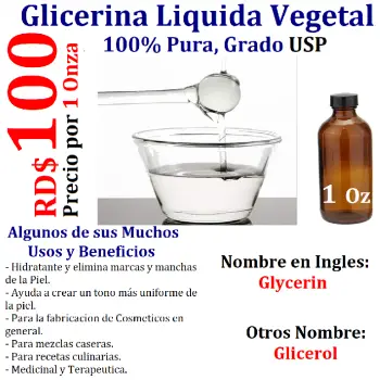 Glicerina por onza al detalle venta de materia prima para co