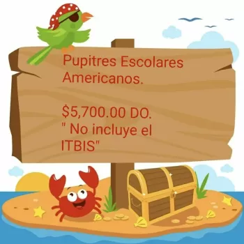 Pupitres o butacas escolares de fabricación americana.