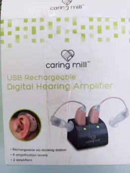 Audifonos amplificadores recargables usb dobles. caring mill