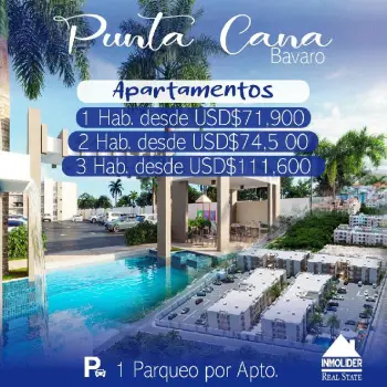 Proyecto de apartamentos en plano en punta cana