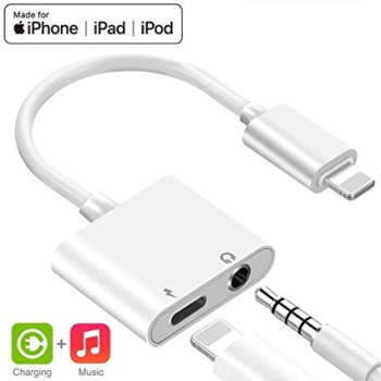 Adaptador de audio y carga para iphone xs xs max xr x 8/