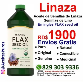 Aceite de semillas de lino medicinal comestible