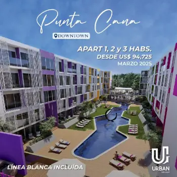 Apartamentos de 1 2  3 habitaciones con linea blanca en punta cana