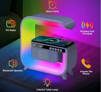 Bocina bluetooth con luz led y cargador my-7304