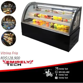 Vitrina exhibidora fria mostrador nevera refrigerador para postres pas