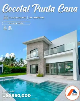 Nueva y moderna villa en res. cocotal punta cana