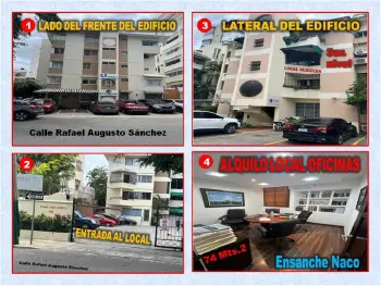 Alquilo local de oficinas en ensanche naco 74 mts.2 3er. nivel