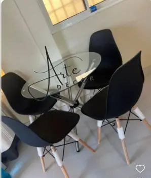 Comedor nordico 4 sillas negro