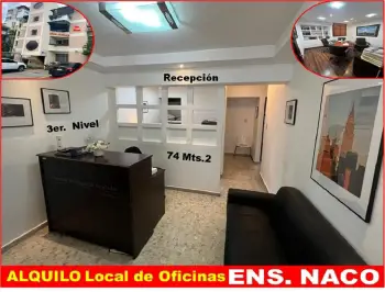 Alquilo local de oficinas en ensanche naco 74 mts.2 3er. nivel