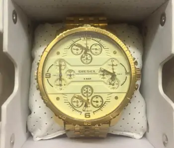 Diesel reloj dorado cuarzo acero inoxidable 1 mes de garantia