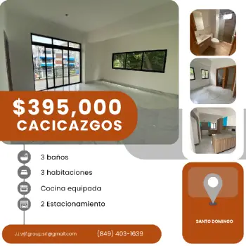 Vendo apartamento en cacicazgos nuevo  en moderna torre 2do. piso