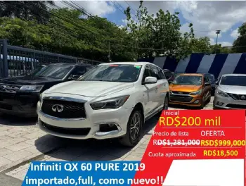 Infiniti qx60 pure 2019 full recien importado