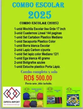 Combos escolares 2025