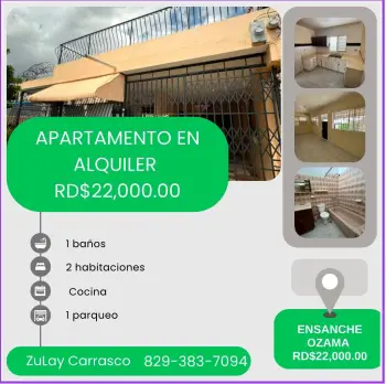 apartamento en alquiler! – segundo nivel en el ozama santo domingo es