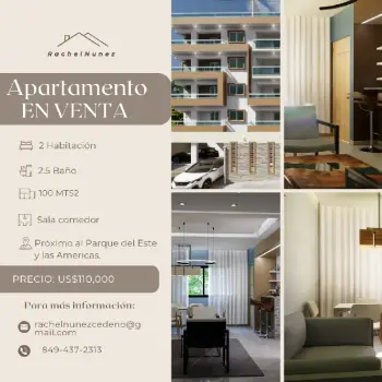 Apartamento de 2 habitaciones en venta en las americas.