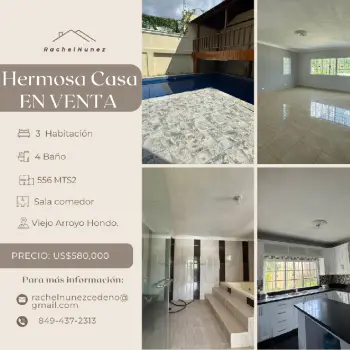 Casa en venta en viejo arroyo hondo.
