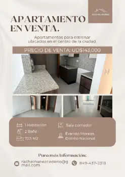 Apartamento de 1 habitaciones en venta en evaristo morales.
