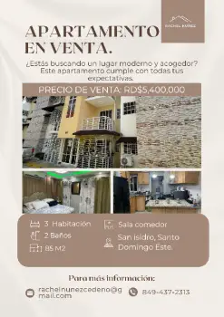 Apartamento en venta en san isidro.