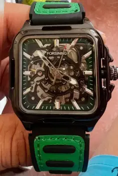 Reloj forsining diseño transparente resistente al agua 30mtrs pulsera