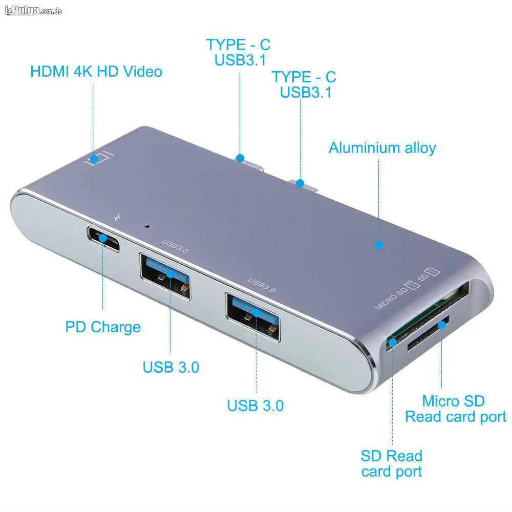 Adaptador Multi Puerto Tipo C A Hdmi / Usb 3.0 / 7 En 1 Mac Foto 6566461-7.jpg