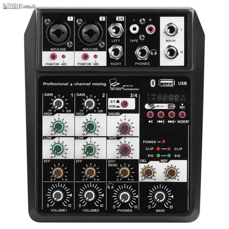 MEZCLADOR DE AUDIO DE 4 CANALES MIXER USB PORTATIL Foto 7099107-8.jpg