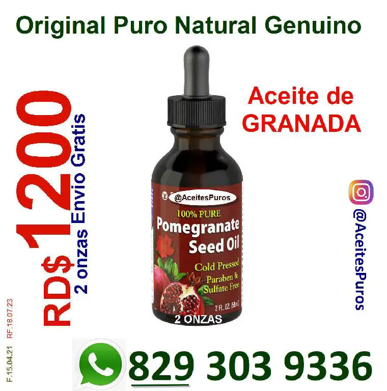 Aceite de granada prensado en frio purisimo importado Foto 7165188-1.jpg