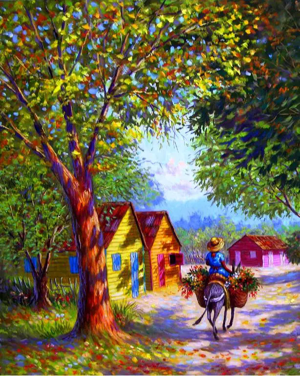 pintor dominicano cuadro costumbrista obra de arte e.vidal Foto 7169571-1.jpg