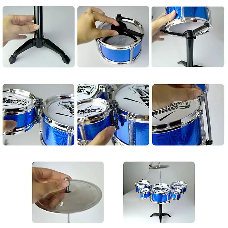 MINI SET BATERIA MUSICAL 5 TAMBORES Y SILLA TABURETE JUGUETE Foto 7186582-3.jpg