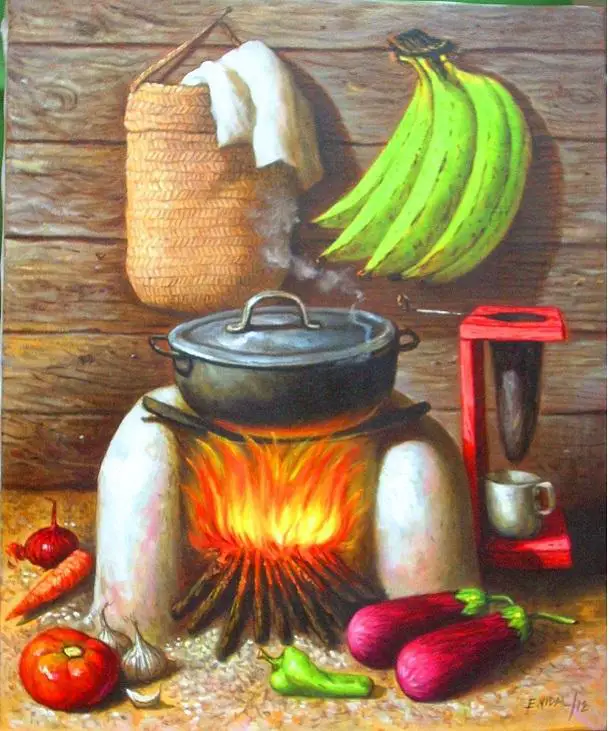 pintor dominicano cuadro costumbrista obra de arte e.vidal Foto 7190721-1.jpg