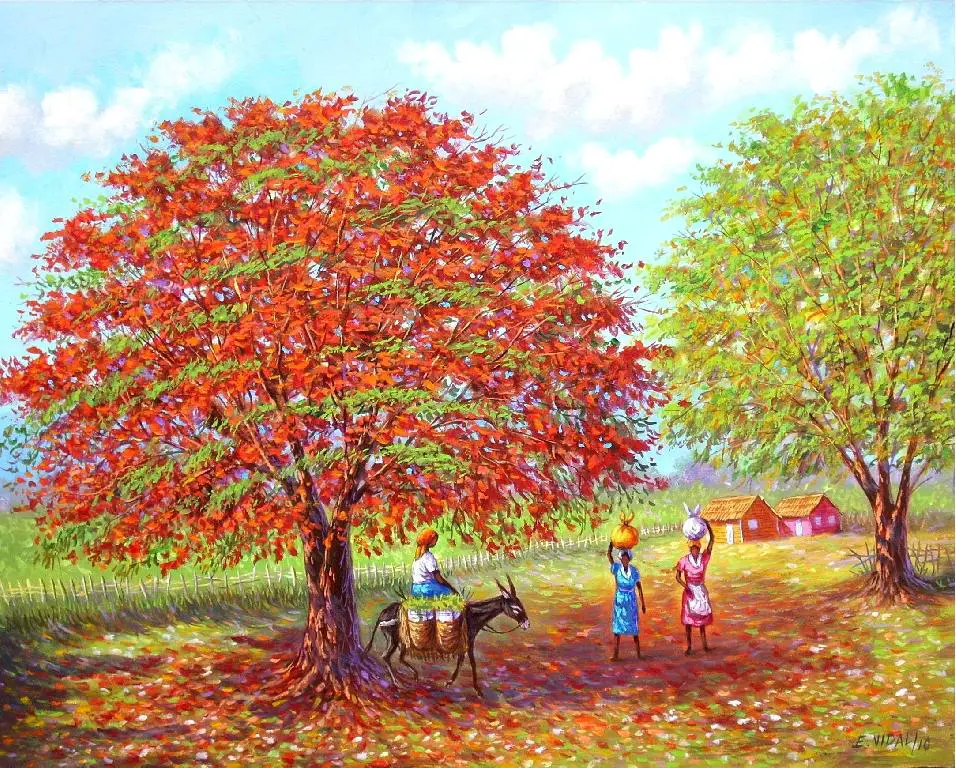 pintor dominicano cuadro costumbrista obra de arte e.vidal Foto 7190721-5.jpg