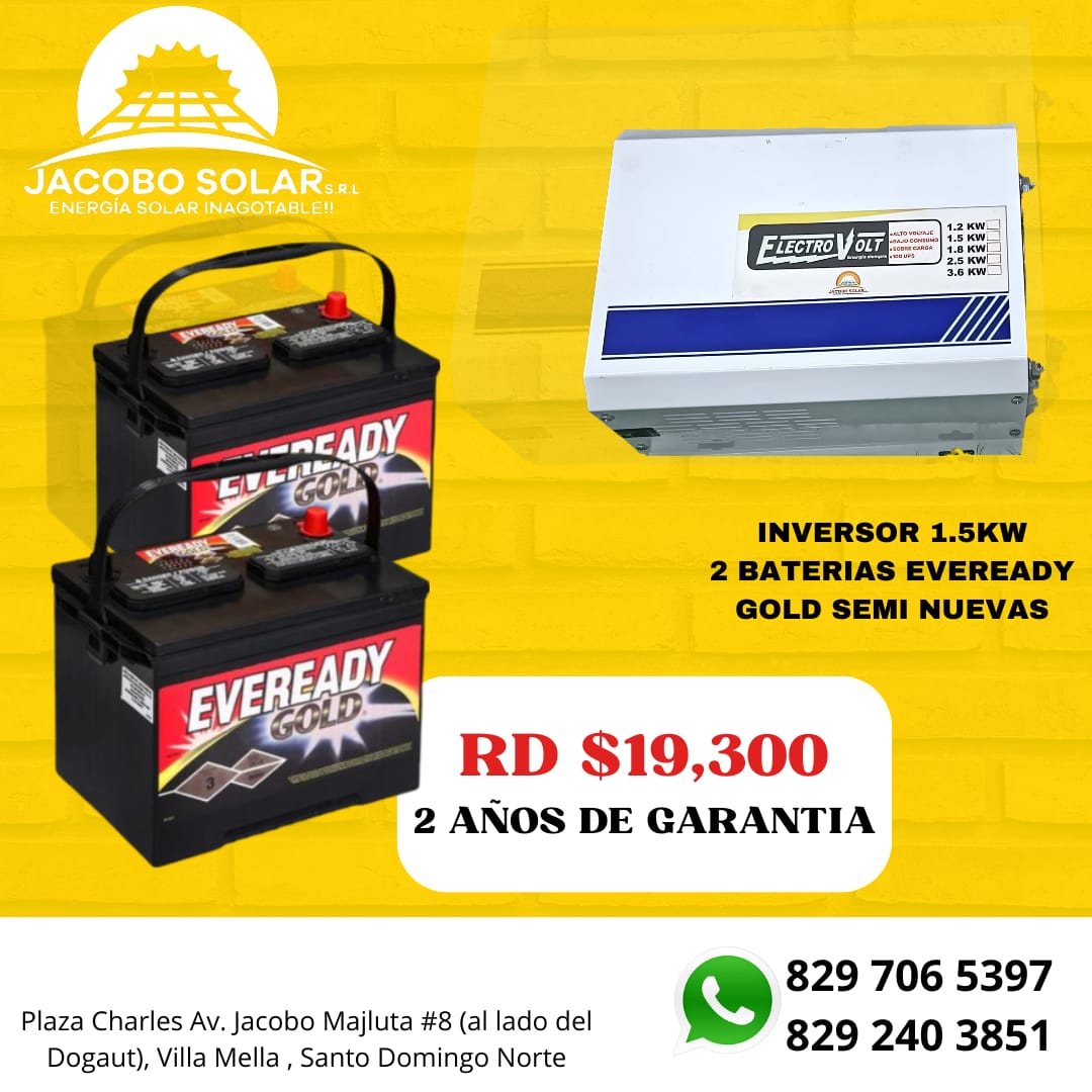 Combo De Inversor 1.5KW/ 2 Baterias Eveready Gold Foto 7212261-1.jpg