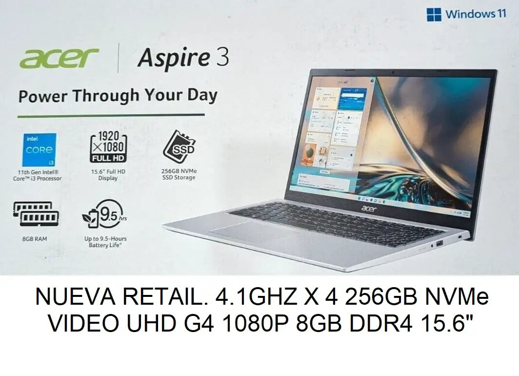 LAPTOP ACER ASPIRE 5 15.6 11VA 4.1GHZ 8GB DDR4 256 NVMe NUEVA 22500 Foto 7215618-1.jpg