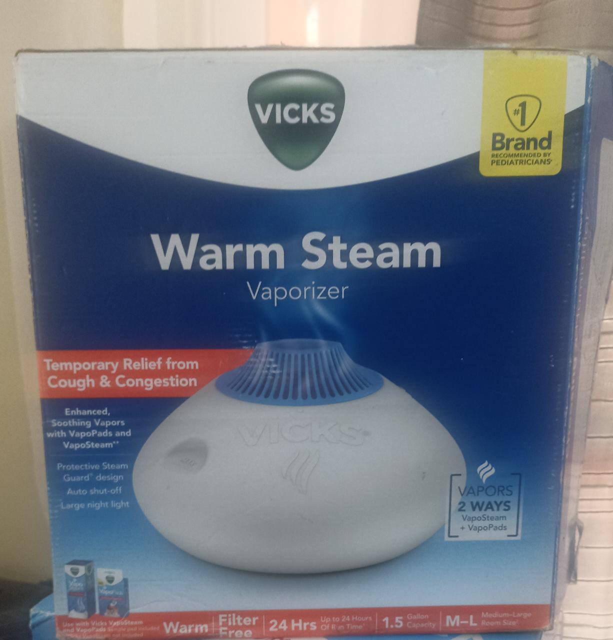 Vaporizador VICKS 1.5 Gl en caja 24Hr Operación Foto 7219401-1.jpg