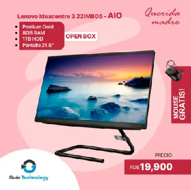 Computadora Todo En Uno Lenovo 1TB HDD 8GB RAM  Pantalla 21.5 Pulgadas Foto 7233169-1.jpg