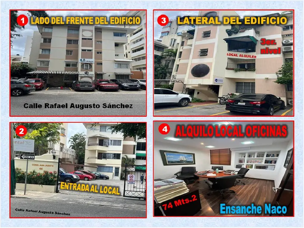 ALQUILO LOCAL DE OFICINAS EN ENSANCHE NACO 74 Mts.2 3er. NIVEL Foto 7275411-1.jpg